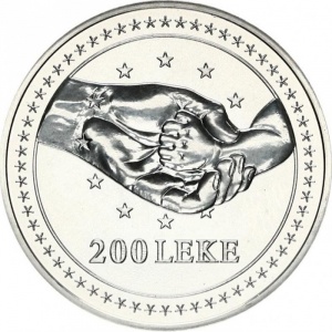 Реверс монеты Албания, 200 леков, 2001, Европейская интеграция