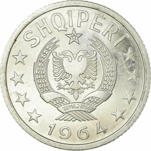 Аверс монеты Албания, 5 киндарок, 1964