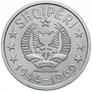 Аверс монеты Албания, 1 лек, 1969, 25 лет Освобождению