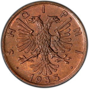Аверс монеты Албания, 1 киндар ар, 1935