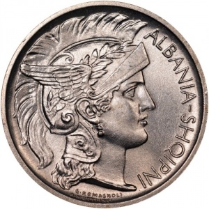 Аверс монеты Албания, 1 франг ар, 1927-1928