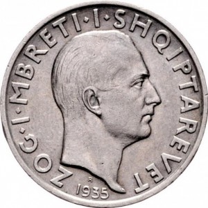 Аверс монеты Албания, 2 франга ари, 1935