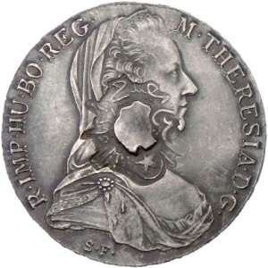 Аверс монеты Йемен, 1 риал, 1880, Перечекан на 1 талере Австрии (1780)