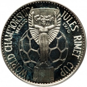 Реверс монеты ОАЭ, 10 риялов, 1970, Чемпионат мира по футболу 1970
