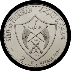 Аверс монеты ОАЭ, 2 рияла, 1969-1970, Президент США Ричард Никсон
