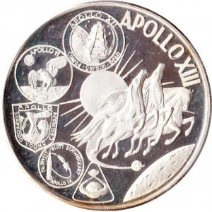 Реверс монеты ОАЭ, 10 риялов, 1970, Аполлон-13