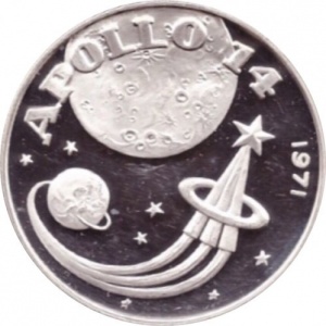 Реверс монеты ОАЭ, 10 риялов, 1970, Аполлон-14