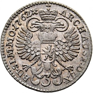 Реверс монеты Богемия, 3 крейцера, 1746-1765
