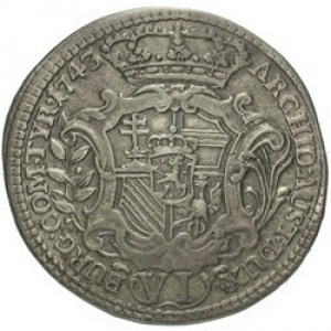 Реверс монеты Богемия, 6 крейцеров, 1743-1744