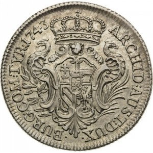 Реверс монеты Богемия, ½ талера, 1742-1745