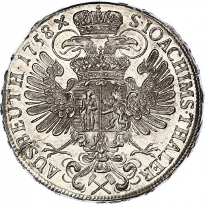 Реверс монеты Богемия, 1 талер, 1758-1759