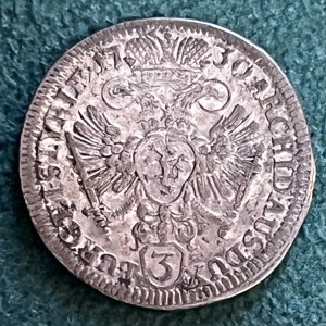 Реверс монеты Богемия, 3 крейцера, 1726-1740