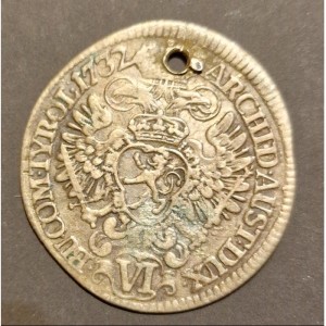 Реверс монеты Богемия, 6 крейцеров, 1732-1740