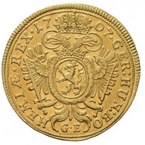 Реверс монеты Богемия, 1 дукат, 1706-1710