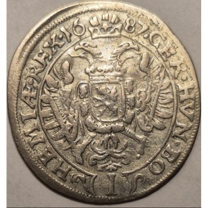 Реверс монеты Богемия, 6 крейцеров, 1684-1691