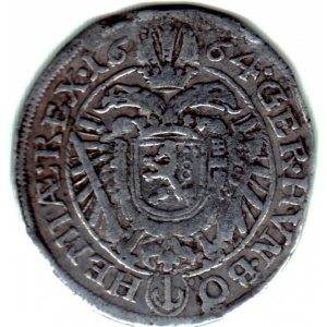 Реверс монеты Богемия, 15 крейцеров, 1659-1664