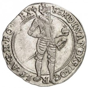 Аверс монеты Богемия, ½ талера, 1623-1628, Отметка МД "крыло птицы" - Иоахимсталь
