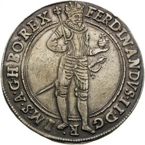 Аверс монеты Богемия, 1 талер, 1623-1632, Отметка МД "крыло птицы" - Иоахимсталь