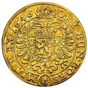 Реверс монеты Богемия, 1 дукат, 1641-1656