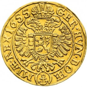 Реверс монеты Богемия, 2 дуката, 1641-1657