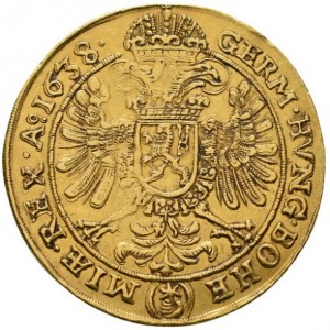 Реверс монеты Богемия, 5 дукатов, 1638-1640
