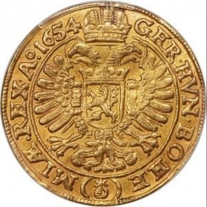 Реверс монеты Богемия, 5 дукатов, 1641-1655