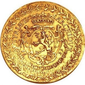 Реверс монеты Богемия, 50 дукатов, 1629