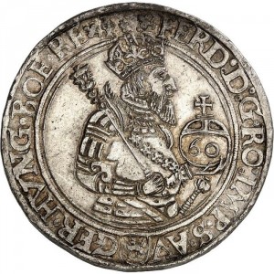 Аверс монеты Богемия, 60 крейцеров, 1562-1564, Отметка МД "лев на щите" - Иоахимсталь