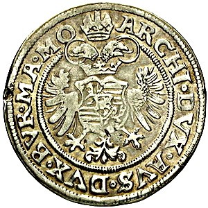 Реверс монеты Богемия, ½ талера, 1573-1576