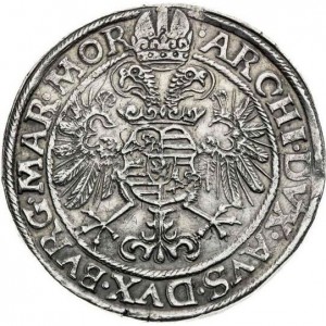 Реверс монеты Богемия, 1 талер, 1574-1577, Отметка МД "собачья голова" - Будеёвице