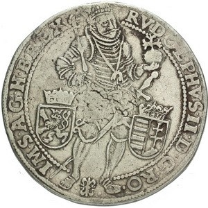Аверс монеты Богемия, 1 талер, 1587-1602, Стоящая фигура Рудольфа II