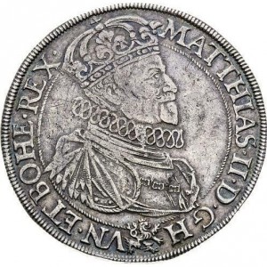 Аверс монеты Богемия, 1 талер, 1612, Матиас, отметка МД "львиная голова" - Иоахимсталь