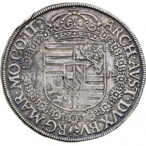 Реверс монеты Богемия, 1 талер, 1612, Матиас, отметка МД "львиная голова" - Иоахимсталь