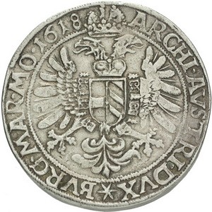 Реверс монеты Богемия, 2 талера, 1613-1619