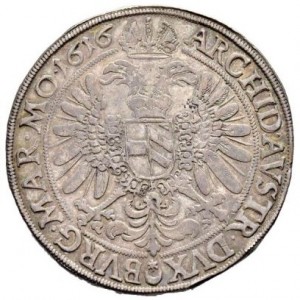 Реверс монеты Богемия, 2 талера, 1615-1619, Стоящая фигура Матиаса на аверсе