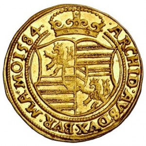 Реверс монеты Богемия, 1 дукат, 1577-1587
