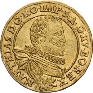 Аверс монеты Богемия, 2 дуката, 1614-1618