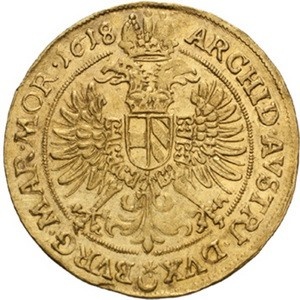 Реверс монеты Богемия, 2 дуката, 1614-1618