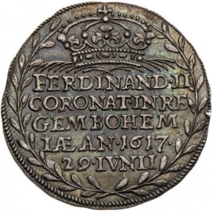 Аверс монеты Богемия, 10 крейцеров, 1617, Коронация Фердинанда II Королем Богемии