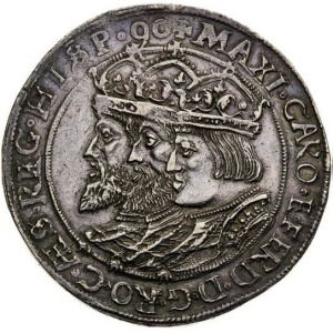 Аверс монеты Богемия, 1 талер, 1590, Три императора
