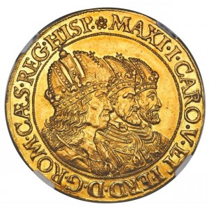 Аверс монеты Богемия, 5 дукатов, 1612, Три императора