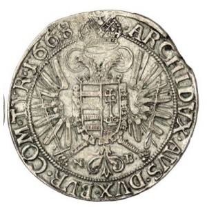 Реверс монеты Венгрия, 1 талер, 1667-1669