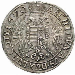 Реверс монеты Венгрия, 1 талер, 1670-1671