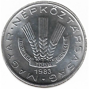 Аверс монеты Венгрия, 20 филлеров, 1983, Продовольственная программа - ФАО