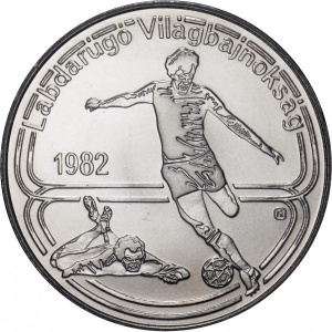Реверс монеты Венгрия, 100 форинтов, 1982, Чемпионат мира по футболу
