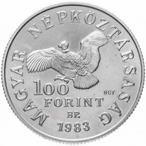 Аверс монеты Венгрия, 100 форинтов, 1983, 200 лет со дня рождения Симона Боливара