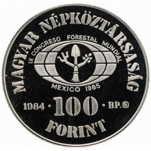 Аверс монеты Венгрия, 100 форинтов, 1984, Лесное хозяйство для развития