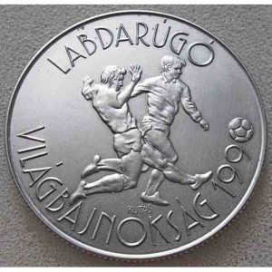 Реверс монеты Венгрия, 100 форинтов, 1988, Чемпионат мира по футболу 1990