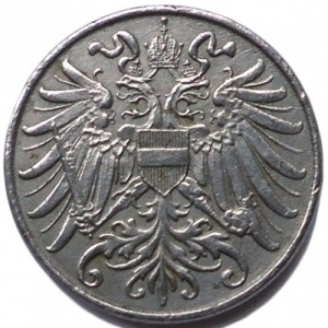 Аверс монеты Венгрия, 2 геллера, 1916-1918