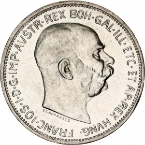 Аверс монеты Венгрия, 2 кроны, 1912-1913